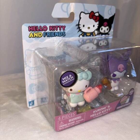 Hello Kitty & Friends 2 Figure Set Sweet & Salty Kuromi & Hello Kitty New - Picture 2 of 4
